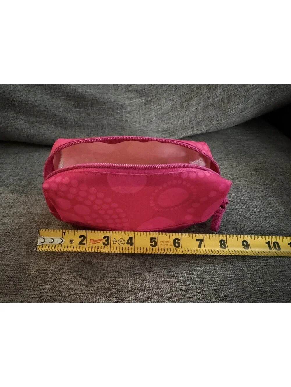 Thirty One Small Travel Bag Pink Lotsa Dots  Makeup Brush Cosmetic School Pencil